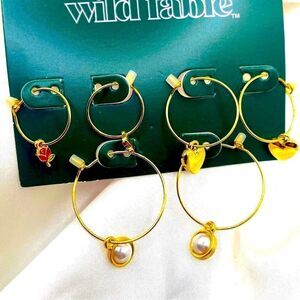 Set of 3 gold toned hoop nickel free hoop earrings